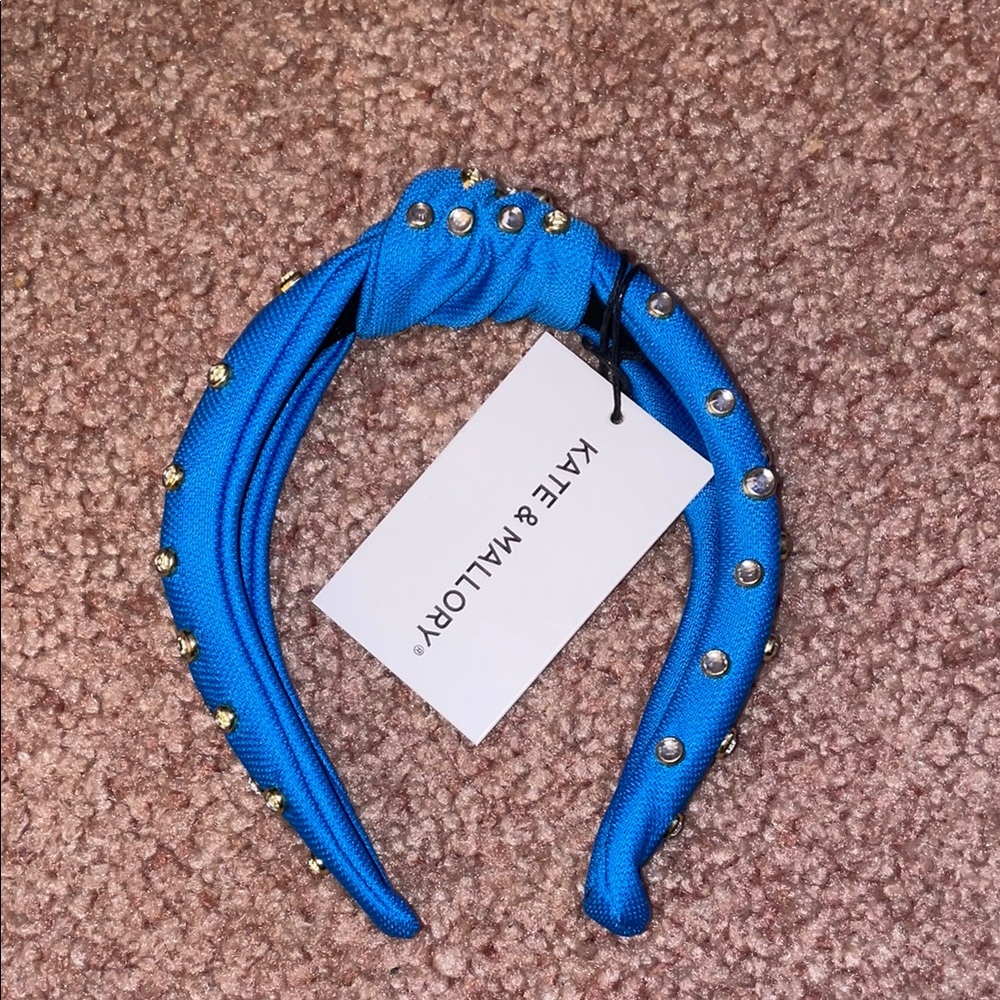 Kate & Mallory Blue Headband with Gold Studs